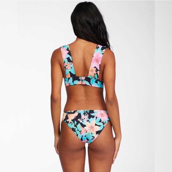 Billabong ☀️ Floral Reversible Tropical Plunge Bikini Top - Picture 7 of 16